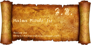 Halma Mihály névjegykártya
