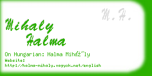 mihaly halma business card